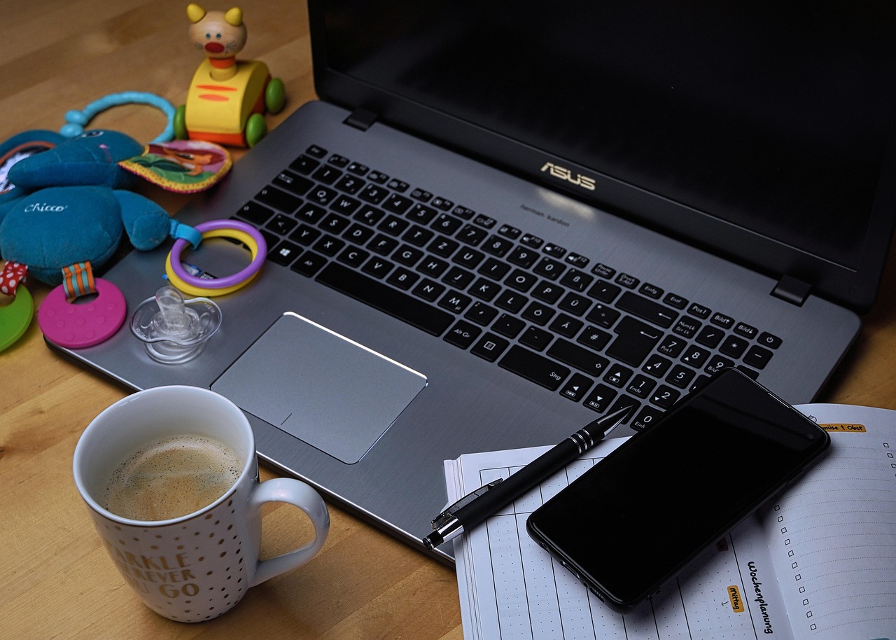 work life balance, work, work and family, compensation, coffee cup, computer, table, technology, office, notebook, internet, business, read, work-life balance, homework, work from home, tablet, online, laptop, connection, coffee, cup, toy, family